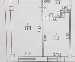 1 kambarys, 42 m², geras išplanavimas - 6